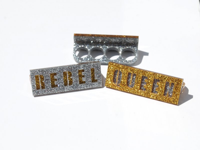 Gold Silver Queen Knuckle Ring