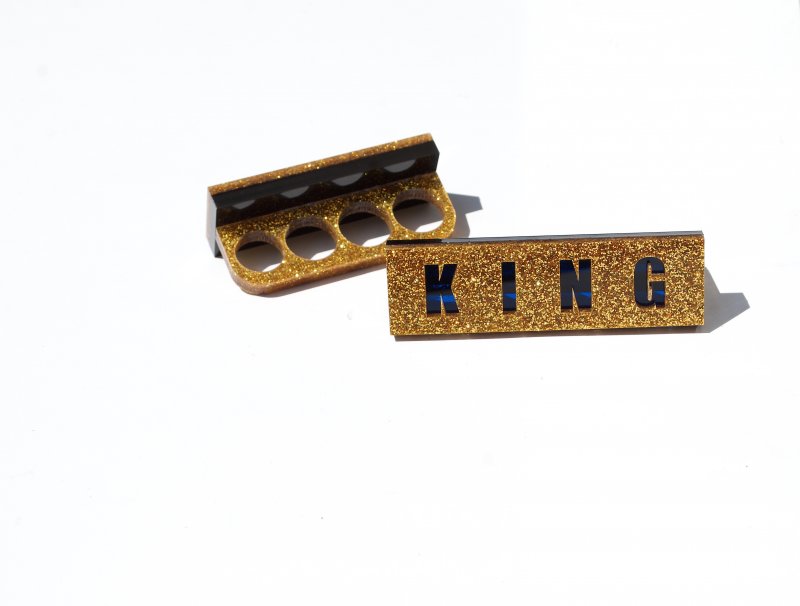 Gold & Midnight Blue Knuckle Ring King & Rebel