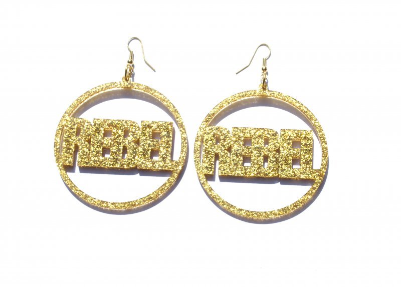 Gold Silver Rebel Hoop Earrings