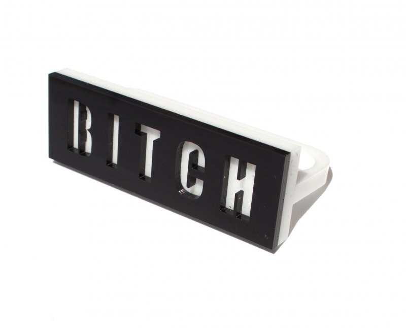 Black & White BITCH Knuckle Ring